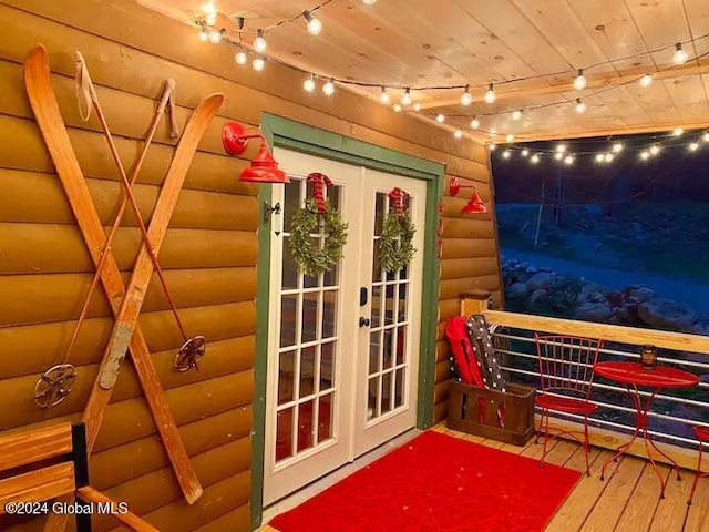 interior space featuring french doors