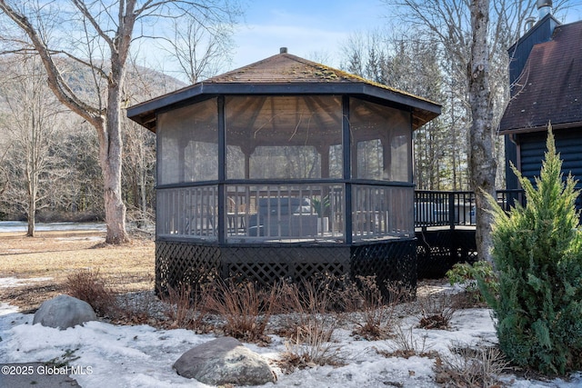 exterior space with a wooden deck