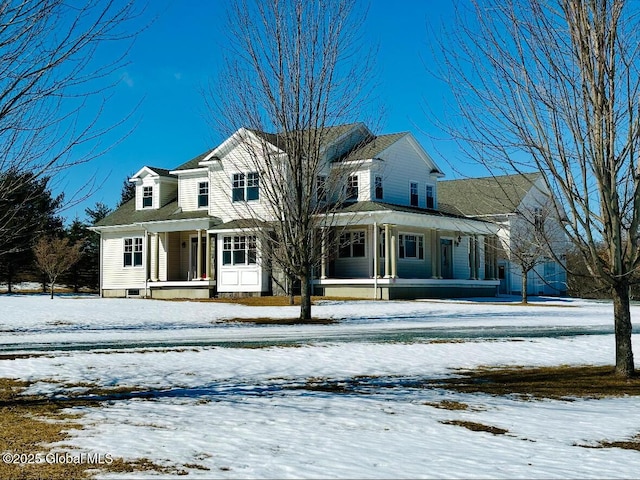 view of front of property featuring covered porch