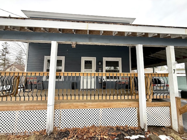 exterior space with covered porch