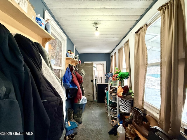 mudroom featuring concrete flooring