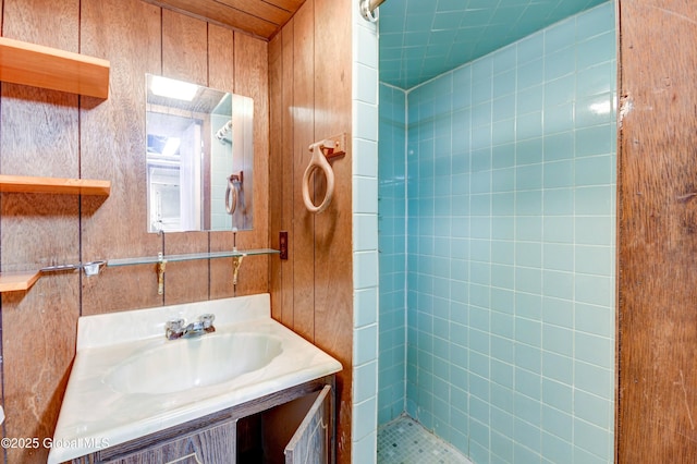 244 Kingsboro Ave, Gloversville, NY 12078 - bathroom featuring vanity and tiled shower