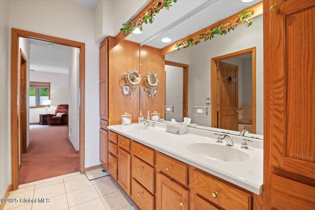 536 E Shore Dr, Horicon, NY 12808 - full bathroom featuring double vanity and tile patterned floors