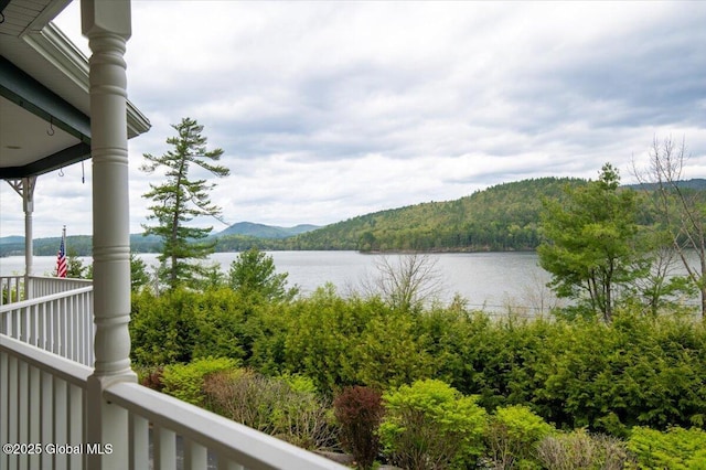 536 E Shore Dr, Horicon, NY 12808 - water view with mountains and a heavily wooded area