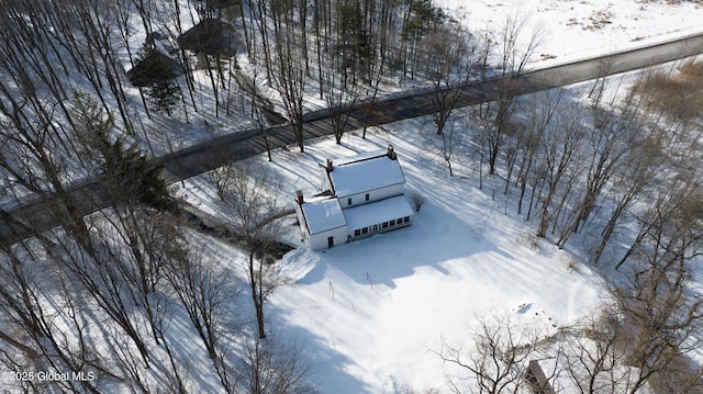 view of snowy aerial view