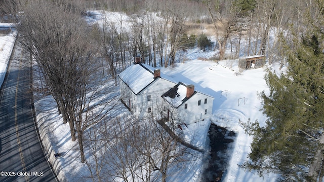 view of snowy aerial view