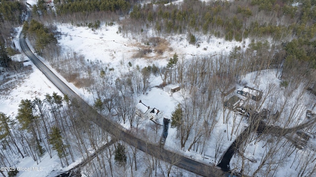 view of snowy aerial view