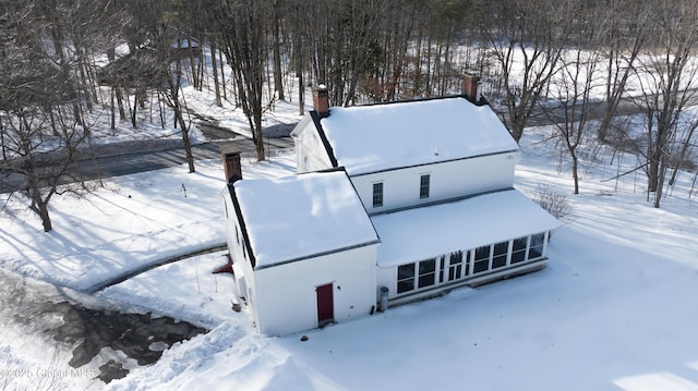 view of snowy aerial view