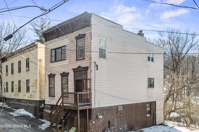 exterior space featuring a chimney