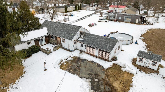 view of snowy aerial view