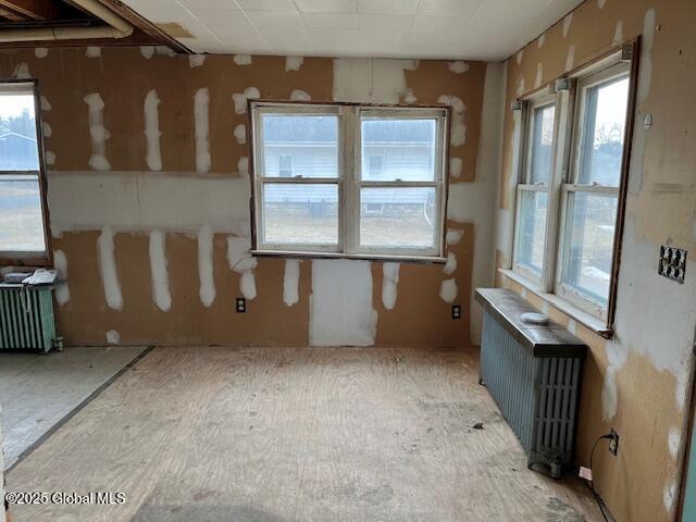 unfurnished room with radiator and plenty of natural light