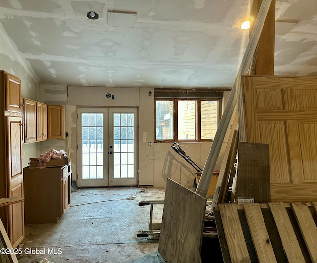 miscellaneous room with french doors