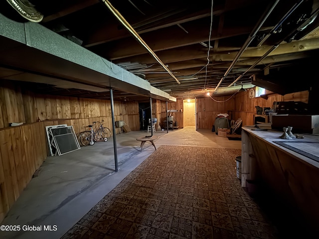 24 Regina Ln, Amsterdam, NY 12010 - unfinished below grade area with wood walls