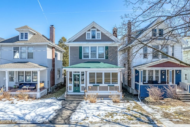 traditional style home with a porch