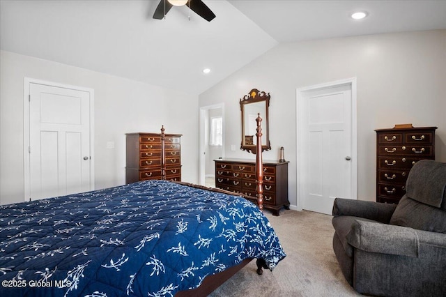 13 Alexander Way, Hudson Falls, NY 12839 - bedroom featuring a ceiling fan, vaulted ceiling, carpet flooring, and recessed lighting