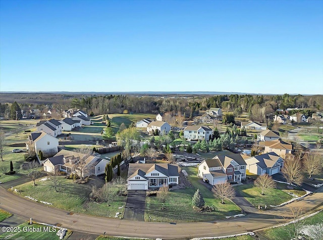 drone / aerial view featuring a residential view