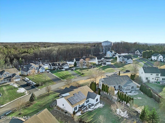 drone / aerial view featuring a residential view