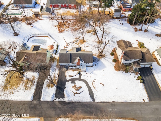 view of snowy aerial view