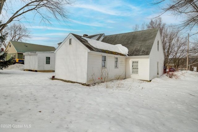 view of snowy exterior