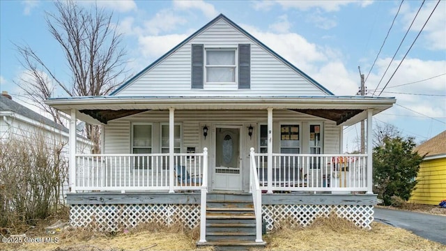 view of front facade featuring covered porch