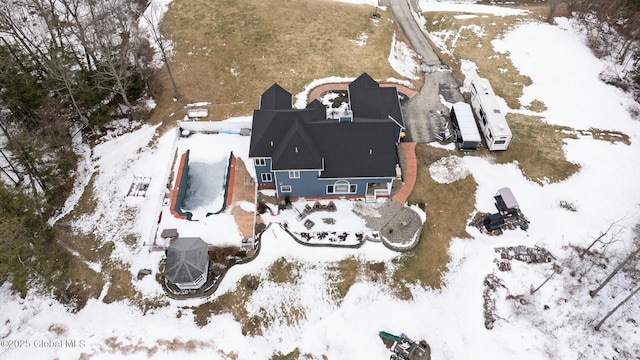 view of snowy aerial view