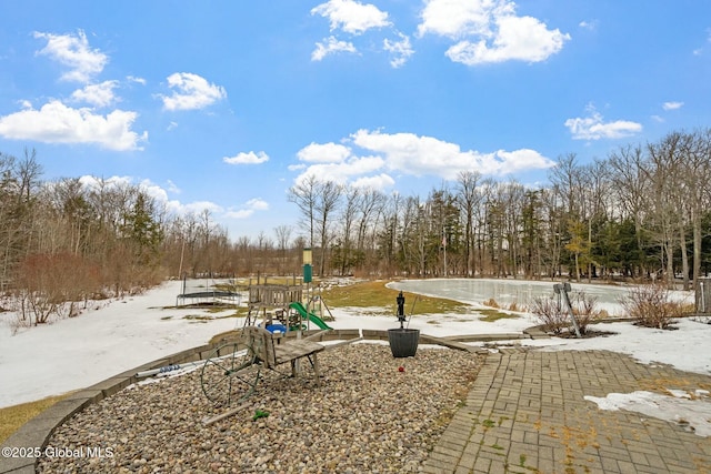 view of yard featuring playground community