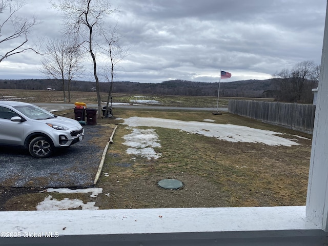 view of yard with fence