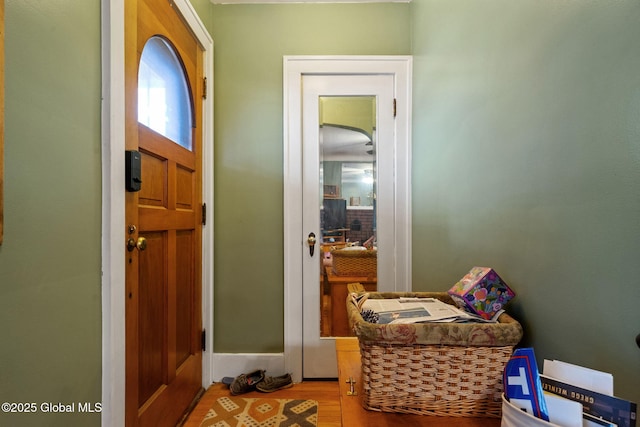 entryway featuring wood finished floors