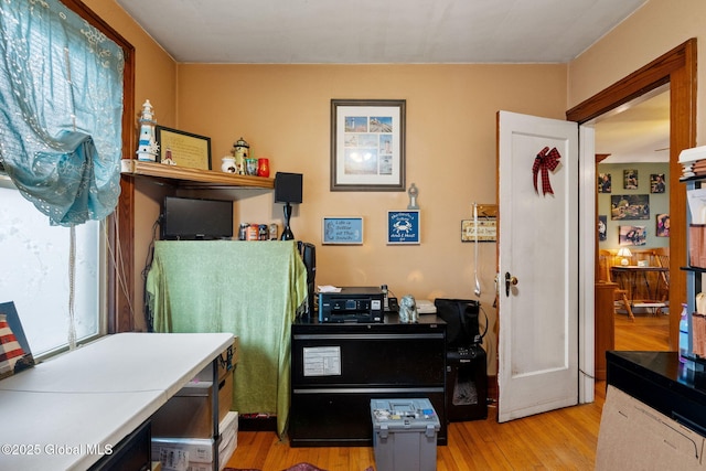 office featuring light wood-type flooring