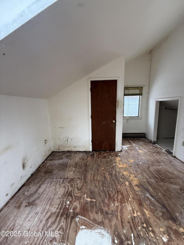 additional living space featuring lofted ceiling