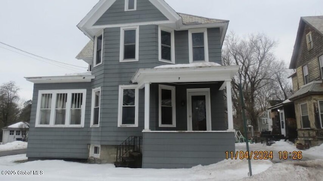 view of front of home with covered porch