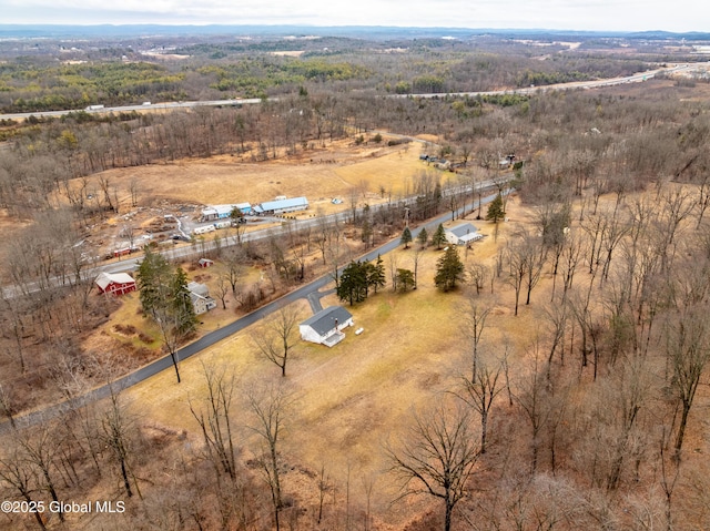 aerial view with a rural view