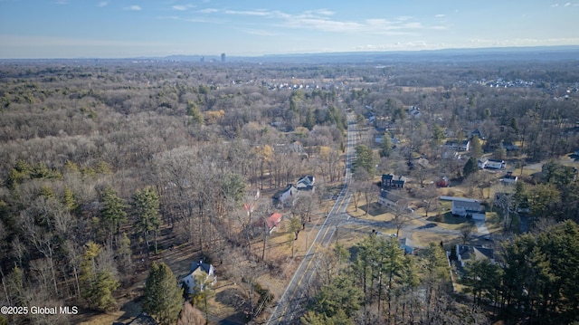 drone / aerial view with a forest view