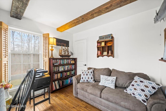 155 Andrews Rd, Carlisle, NY 12160 - living room with beamed ceiling and wood finished floors