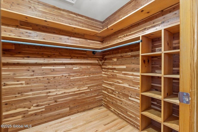 spacious closet featuring wood finished floors