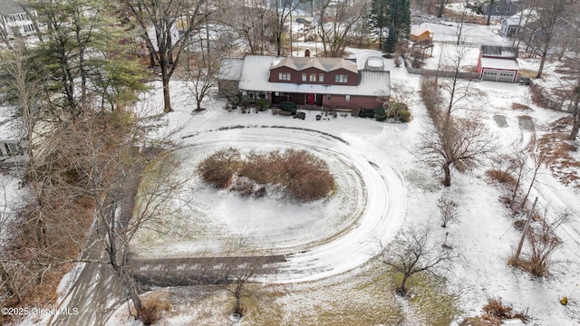 view of snowy aerial view