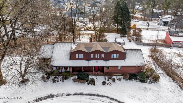 view of snowy aerial view