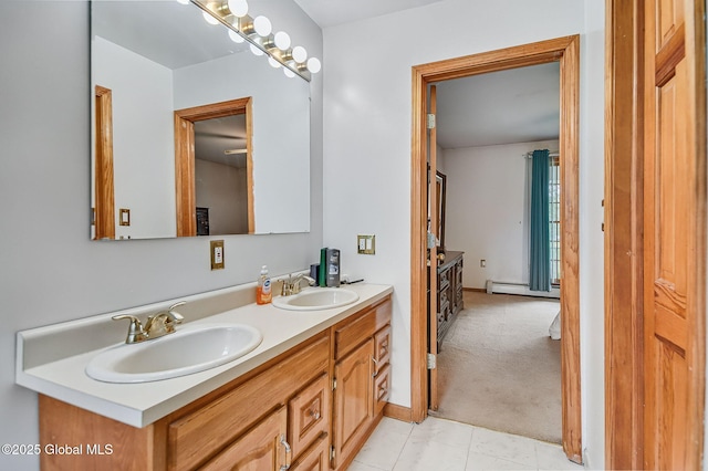 18 Johnson Ln, Poestenkill, NY 12018 - bathroom with double vanity and a baseboard radiator