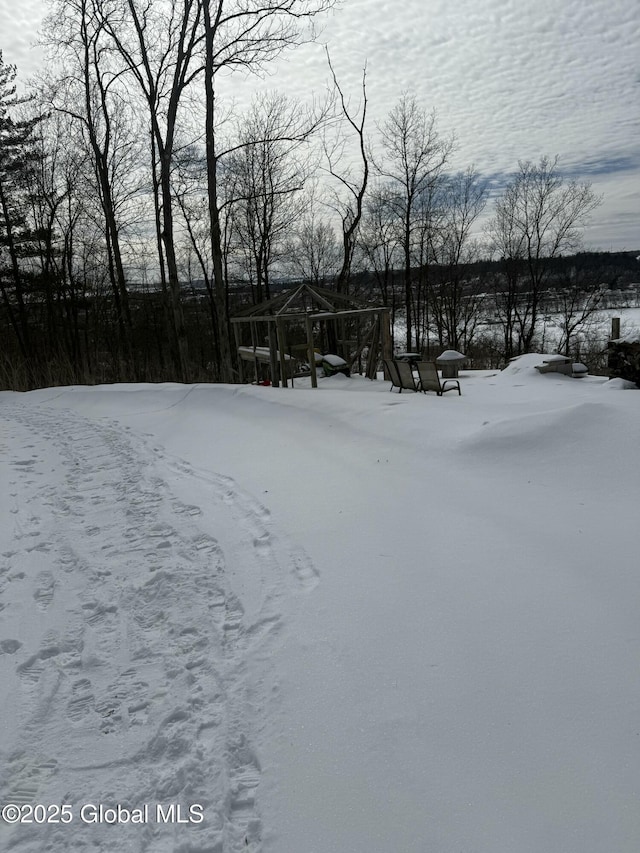 view of snowy yard