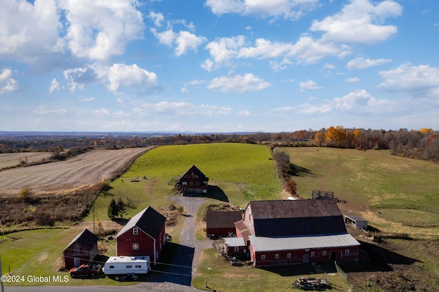 bird's eye view with a rural view