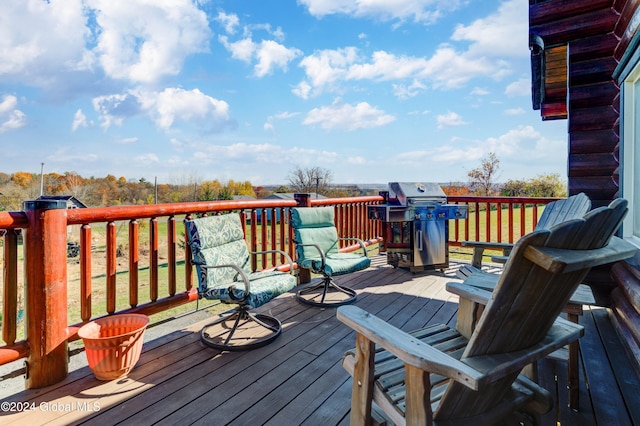 deck with area for grilling