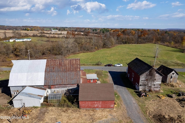 bird's eye view featuring a rural view