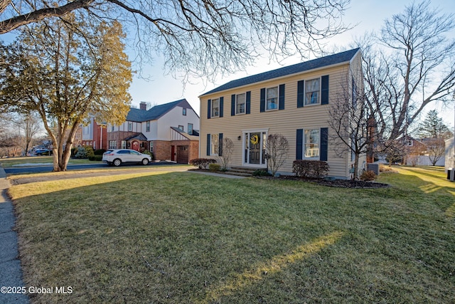 colonial house with a front yard