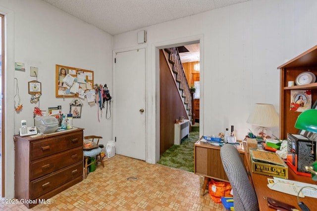 bedroom with a textured ceiling