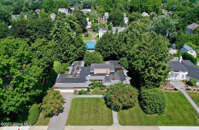 bird's eye view featuring a residential view