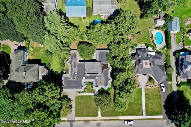 aerial view with a residential view