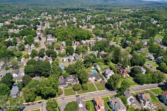 drone / aerial view with a residential view