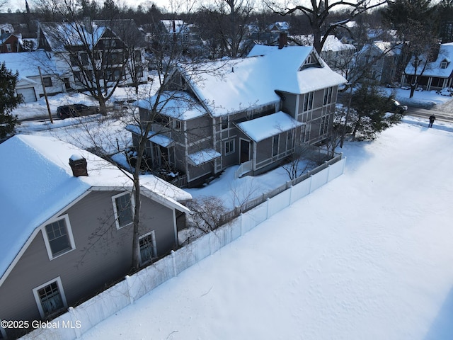 view of snowy aerial view