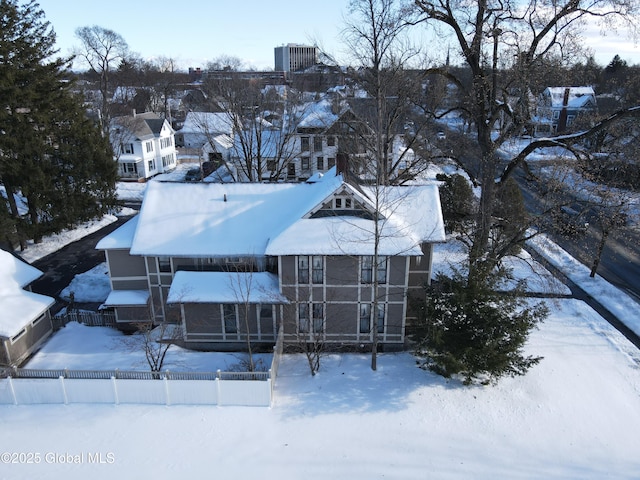 view of snowy aerial view