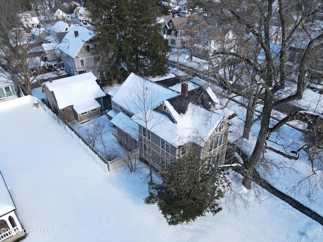 view of snowy aerial view